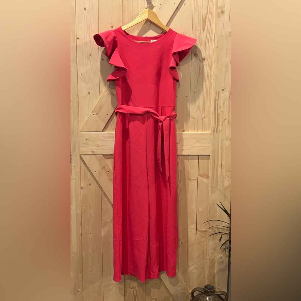 GB Girls Pink Ruffle Sleeve Romper